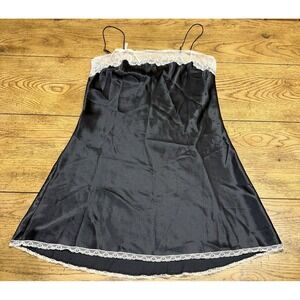 Victoria's Secret Black & White Satin Lace Lingerie Nightie Babydoll‎ Women's S